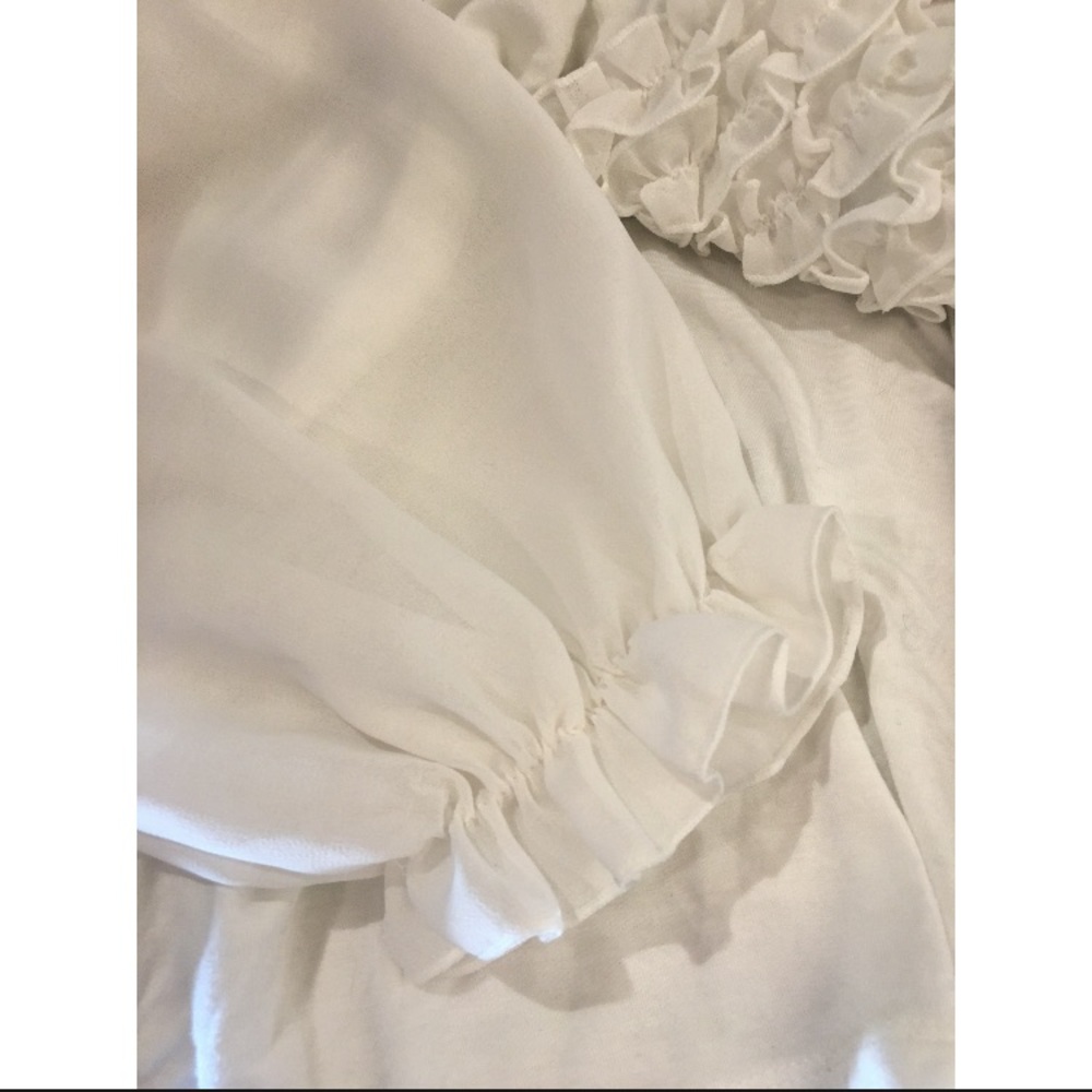 August Silk Two-Tone Ruffled Blouse - Picture 3 of 5